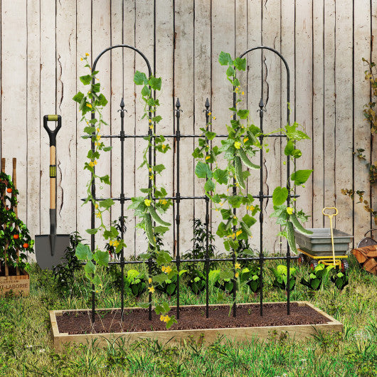 58 x 73 Inch Outdoor Garden Rose Arch Trellis for Climbing Plants