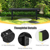 47 Inch Outdoor Chair with Slatted Seat Plastic Coated Iron Frame-Black