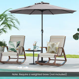 Outdoor Heavy Duty Market Umbrella with Crank Handle and 8 Sturdy Ribs-Gray