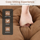 Outdoor Lounge Chaise Cushion with String Ties for Garden Poolside-Brown