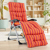 Outdoor Lounge Chaise Cushion with String Ties for Garden Poolside-Red
