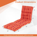 Outdoor Lounge Chaise Cushion with String Ties for Garden Poolside-Red