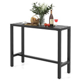 48/55 Inch Outdoor Bar Table with Waterproof Top and Heavy-duty Metal Frame-M