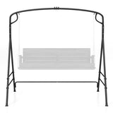 Outdoor Metal Swing Frame with Extra Side Bars-Black