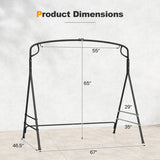 Outdoor Metal Swing Frame with Extra Side Bars-Black