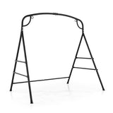 Outdoor Metal Swing Stand with 4 Support Bars and 2 Hanging Ways-Black