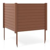 Outdoor PVC Air Conditioner Fence with 20 Inch Long Stakes-Brown