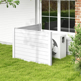 Outdoor PVC Air Conditioner Fence with 20 Inch Long Stakes-White