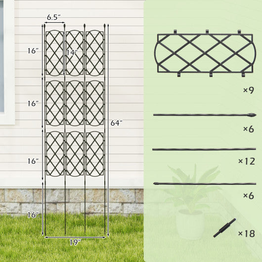 3-Pack Outdoor Plant Support Frame for Raised Garden Bed