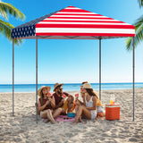 6.6 x 6.6 Feet Outdoor Pop-up Canopy Tent with UPF 50+ Sun Protection-Multicolor
