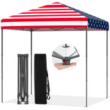 6.6 x 6.6 Feet Outdoor Pop-up Canopy Tent with UPF 50+ Sun Protection-Multicolor