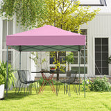 6.6 x 6.6 Feet Outdoor Pop-up Canopy Tent with UPF 50+ Sun Protection-Pink