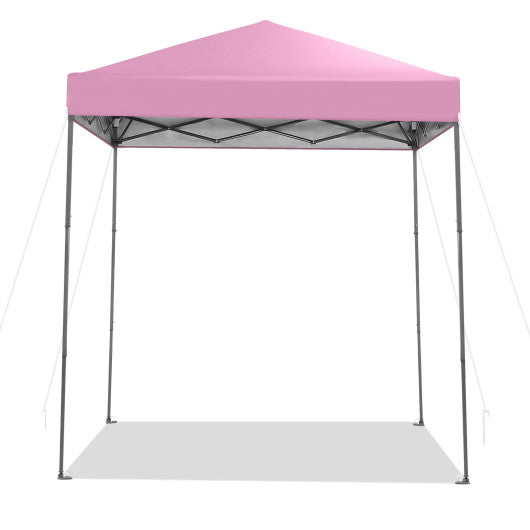 6.6 x 6.6 Feet Outdoor Pop-up Canopy Tent with UPF 50+ Sun Protection-Pink