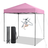 6.6 x 6.6 Feet Outdoor Pop-up Canopy Tent with UPF 50+ Sun Protection-Pink