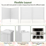 Freestanding 48 x 48 Inch Air Conditioner Fence with Metal Ground Stakes-White