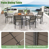 59 x 35 Inch Large Outdoor Rectangle Dining Table with Metal Legs