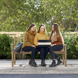 62 Inch Outdoor Teak Wood Bench with Backrest for Yard