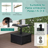 175 LBS Outdoor Fillable Umbrella Base with Table Tray-Black