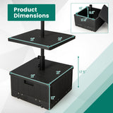 175 LBS Outdoor Fillable Umbrella Base with Table Tray-Black