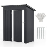 5 x 3 Feet Outdoor Storage Shed with Sloped Roof and Lockable Door-Gray