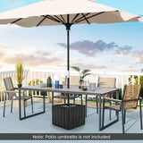 2-in-1 Outdoor Umbrella Base Planter Patio Umbrella Stand with Flower Box-Black