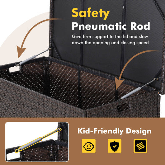 Outdoor Wicker Storage Box with Zippered Liner-50 Gallon