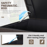 Outdoor Wicker Storage Box with Zippered Liner-133 Gallon