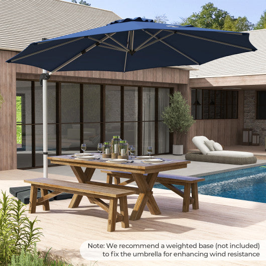 11 FT Outdoor Patio Umbrella with 360° Rotation and Adjustable Tilt-Navy