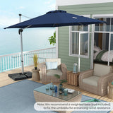 11 FT Outdoor Patio Umbrella with 360° Rotation and Adjustable Tilt-Navy