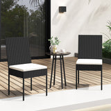 PE Wicker Patio Chairs Set of 2/4 with Cushions for Porch Deck Garden and Backyard-2 Pieces