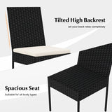 PE Wicker Patio Chairs Set of 2/4 with Cushions for Porch Deck Garden and Backyard-2 Pieces