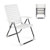 PP Folding Patio Chaise Lounger with 7-Level Backrest