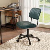 PU Leather Adjustable Office Chair  Swivel Task Chair with Backrest-Green
