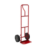 P-Handle Hand Truck with Foldable Load Plate for Warehouse Garage-Red