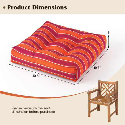 21 Inch x 21 Inch Patio Chair Seat Cushion Pads for Indoor and Outdoor-Orange