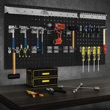 Wall-Mounted Pegboard Kit with 3 Pegboards for Garage Workshop-Black