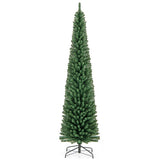 Pencil Christmas Tree with Memory Wire Branch Tips and Warm  LED Lights-8FT