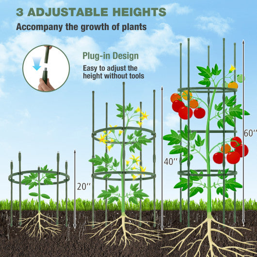 3 Pack 60 inch Adjustable Tall Plant Support Trellis for Climbing Plants