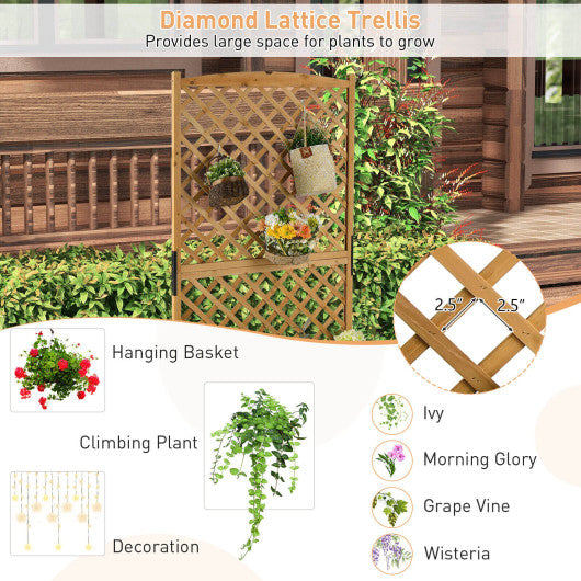Planter Raised Bed with Trellis for Plant Flower Climbing-Orange