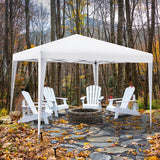 10 x 10 Feet Outdoor Pop-up Patio Canopy for  Beach and Camp-White