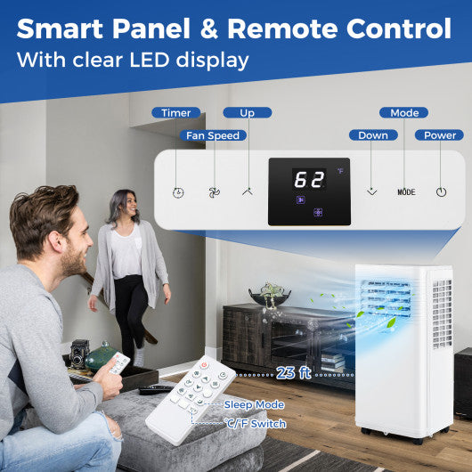 8000 BTU Portable Air Conditioner 3 in 1 AC Unit with Fan and Dehumidifier