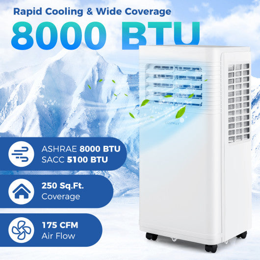 8000 BTU Portable Air Conditioner 3 in 1 AC Unit with Fan and Dehumidifier