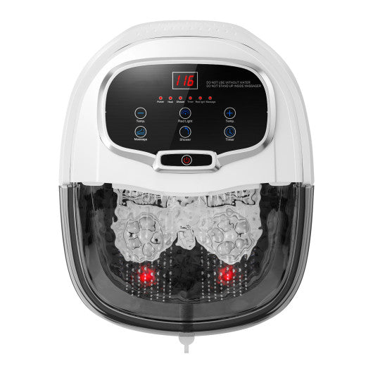Portable All-In-One Heated Foot Spa Bath Motorized Massager-Black