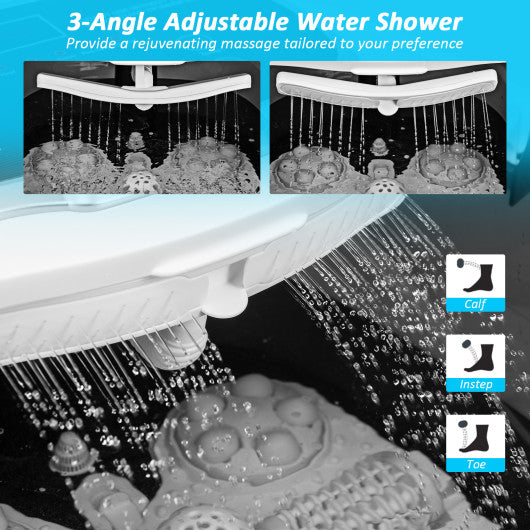 Portable All-In-One Heated Foot Spa Bath Motorized Massager-Black