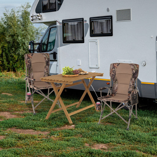 Portable Camping Chair with 400 LBS Metal Frame and Anti-Slip Feet