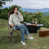 Portable Camping Chair with 400 LBS Metal Frame and Anti-Slip Feet