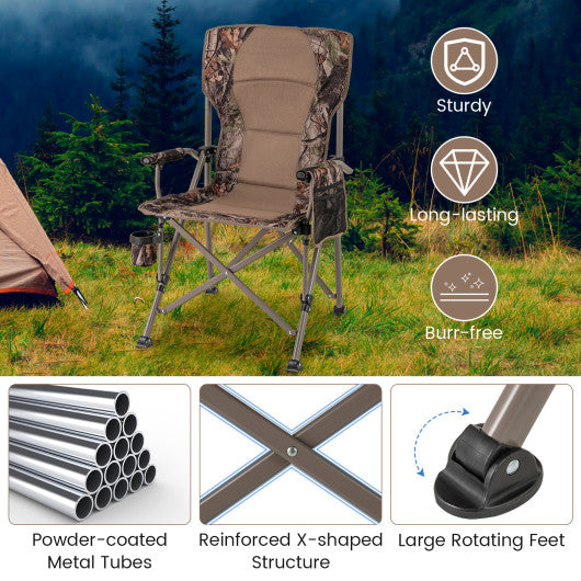 Portable Camping Chair with 400 LBS Metal Frame and Anti-Slip Feet