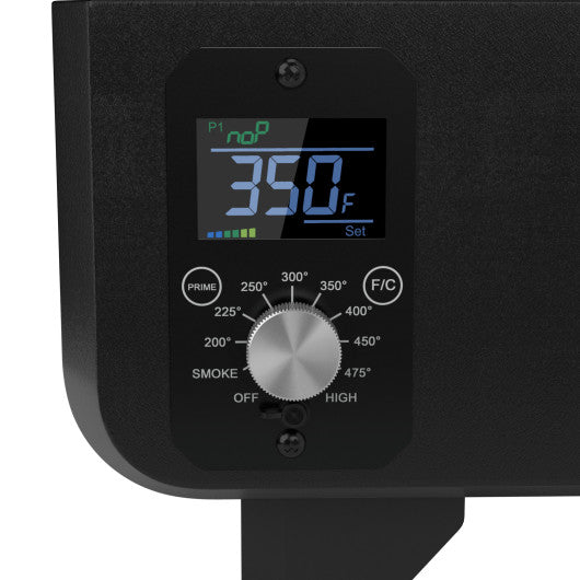 Outdoor Portable Tabletop Pellet Grill and Smoker with Digital Control System for BBQ-Black