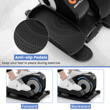 Under Desk Elliptical Machine with Display Monitor for Home Office-Black