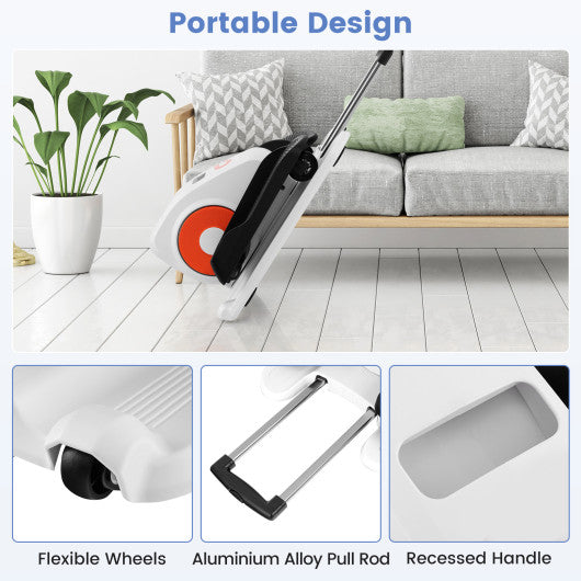 Under Desk Elliptical Machine with Display Monitor for Home Office-White